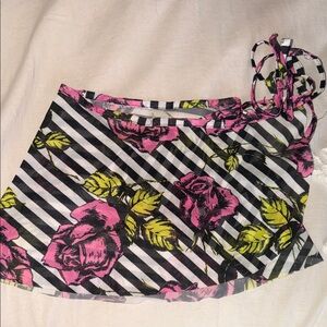 betsy Johnson Floral Striped ballet skirt/swimsuit wrap